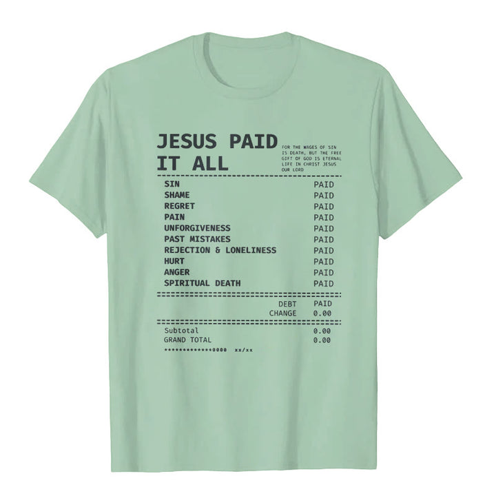T-shirt Christianartworkshop « Jésus a tout payé » - Vert clair - 2XL - image 8