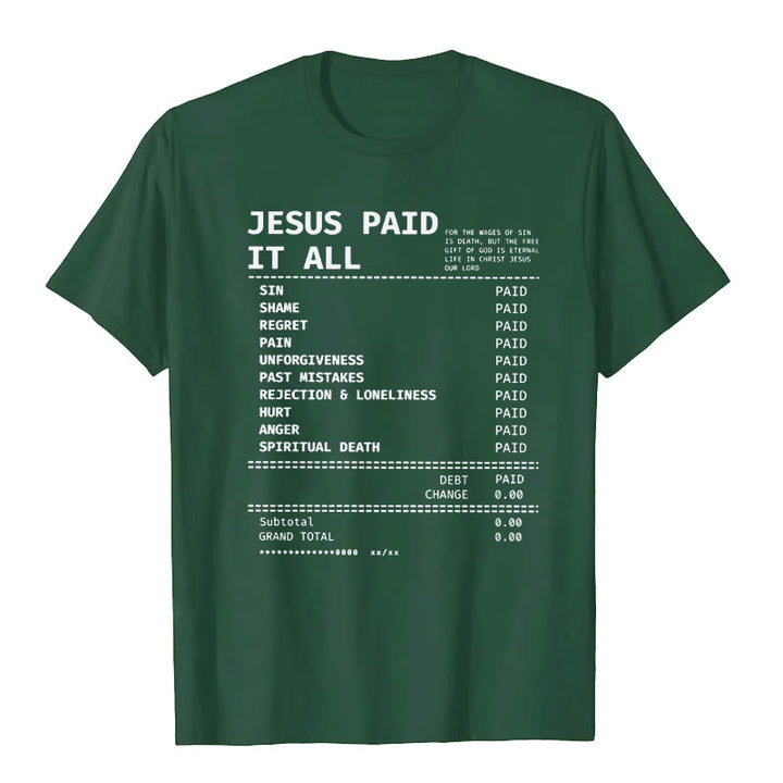 T-shirt Christianartworkshop « Jésus a tout payé » - Vert foncé - 2XL - image 9
