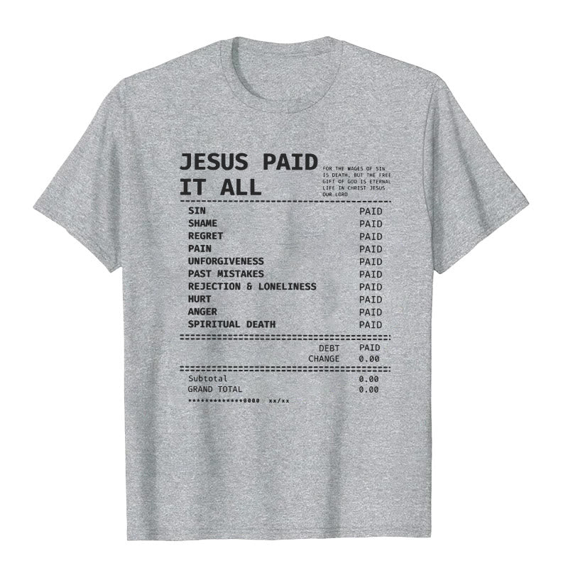 T-shirt Christianartworkshop « Jésus a tout payé » - Gris - 2XL - image 10