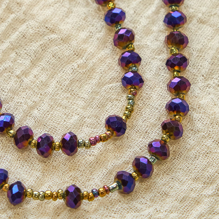 Christianartworkshop Médaille Notre-Dame et crucifix en perles de verre violet et cristal de 8 mm - image 8