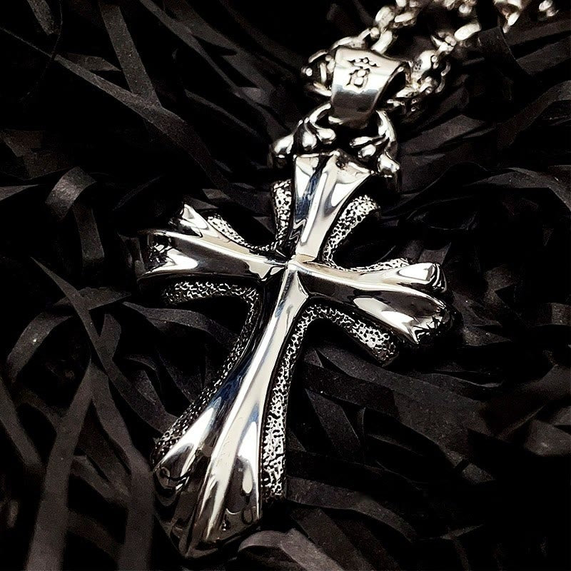 Collier crucifix moderne et minimaliste en argent sterling 925 de Christianartworkshop : un design simple pour les fidèles. - Argent sterling 925 - image 0