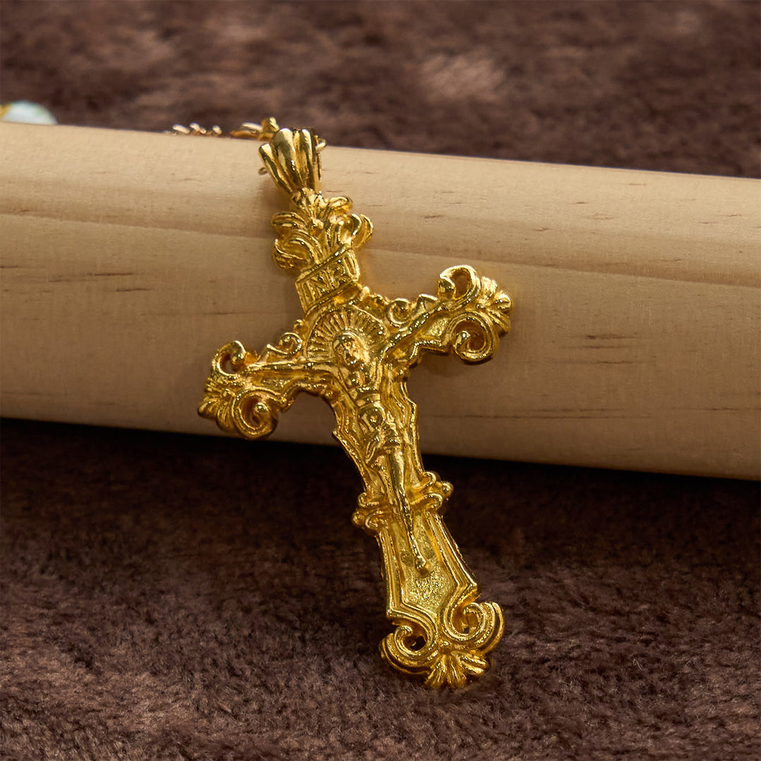 Christianartworkshop Jésus est le cadeau : Chapelet fleuri jaune fait main, inspiré du tournesol, avec carte cadeau - image 9