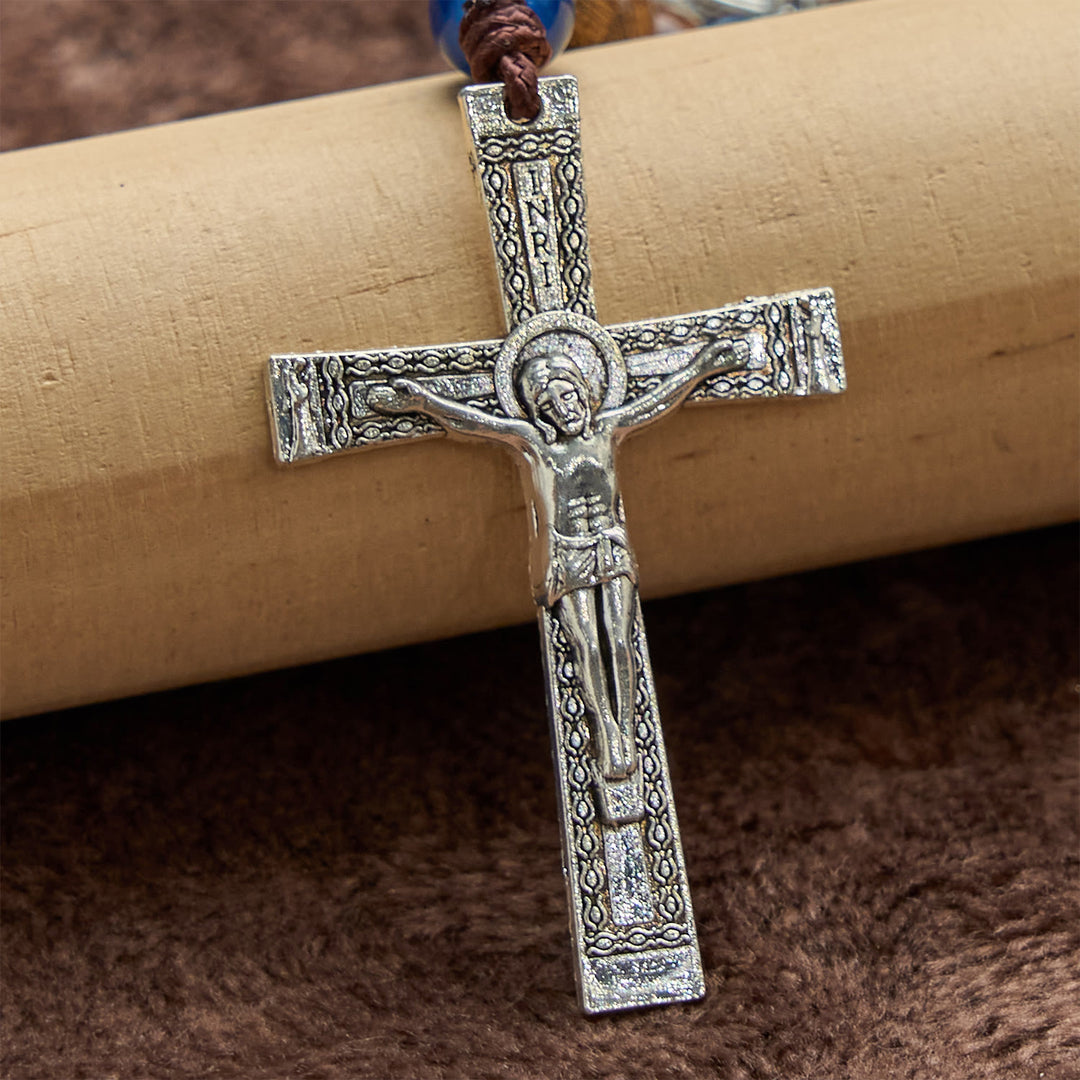 Christianartworkshop Chapelet artisanal en bois de santal doré avec Notre-Dame de Guadalupe : Un compagnon fidèle - image 4