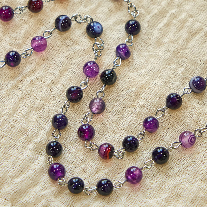 Christianartworkshop Chapelet en agate violette de 6 mm : un rappel de la nature royale et divine de Dieu - image 4