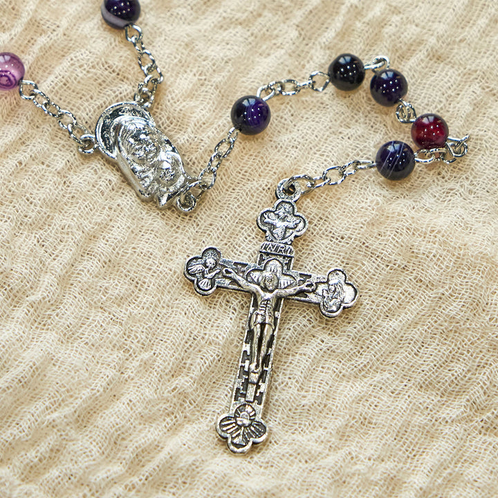 Christianartworkshop Chapelet en agate violette de 6 mm : un rappel de la nature royale et divine de Dieu - image 5
