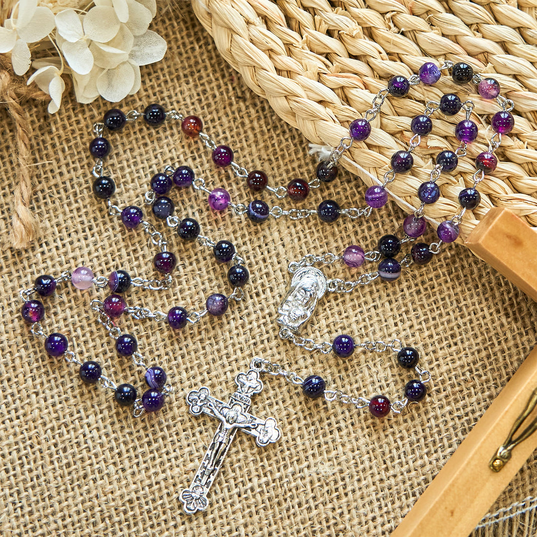 Christianartworkshop Chapelet en agate violette de 6 mm : un rappel de la nature royale et divine de Dieu - image 6