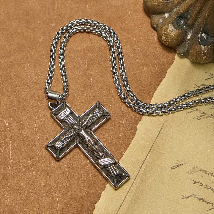 Christianartworkshop Collier pendentif crucifix style rétro classique : un emblème fidèle - image 3