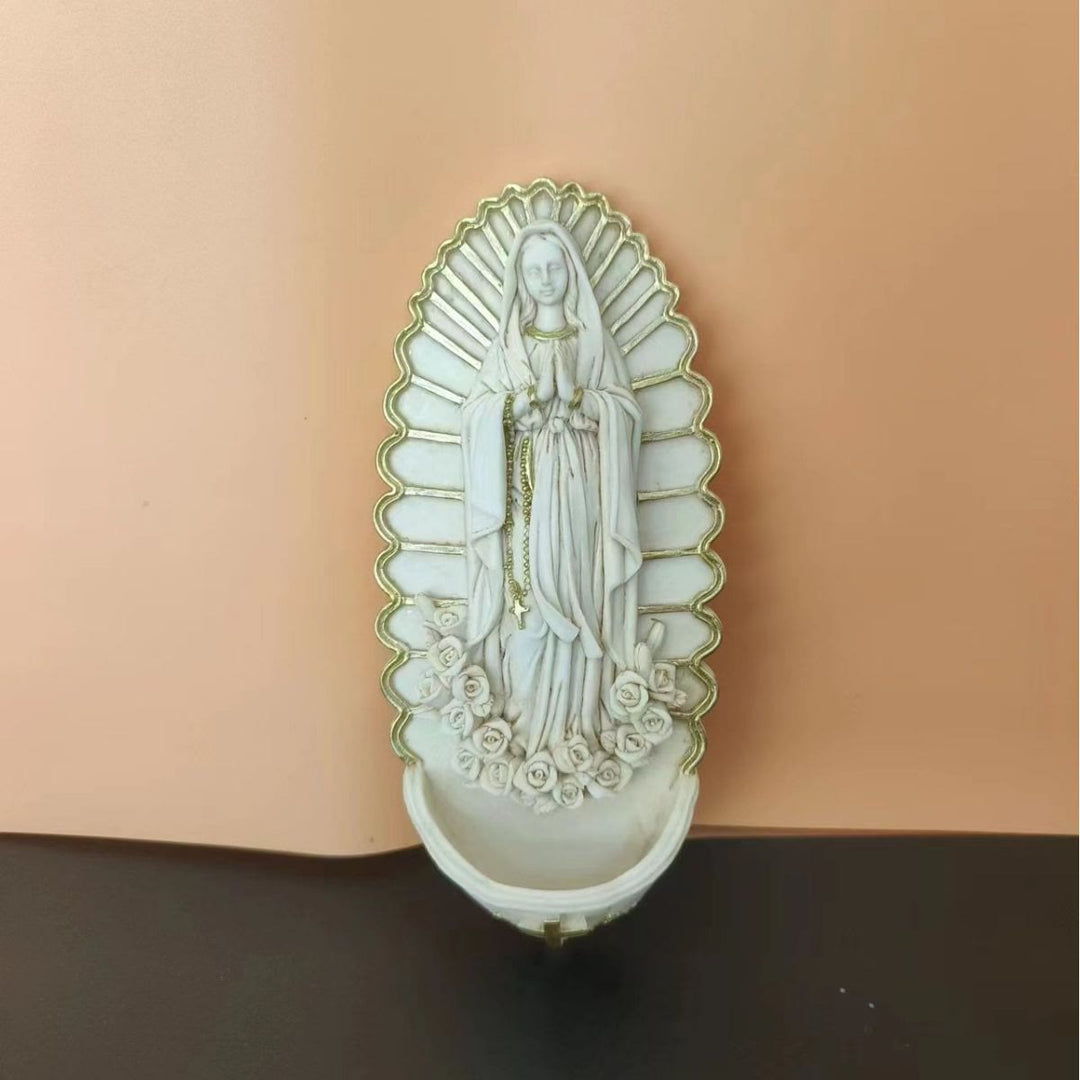 Christianartworkshop Statue murale de la Vierge Marie, sculpture, bénitier - image 5
