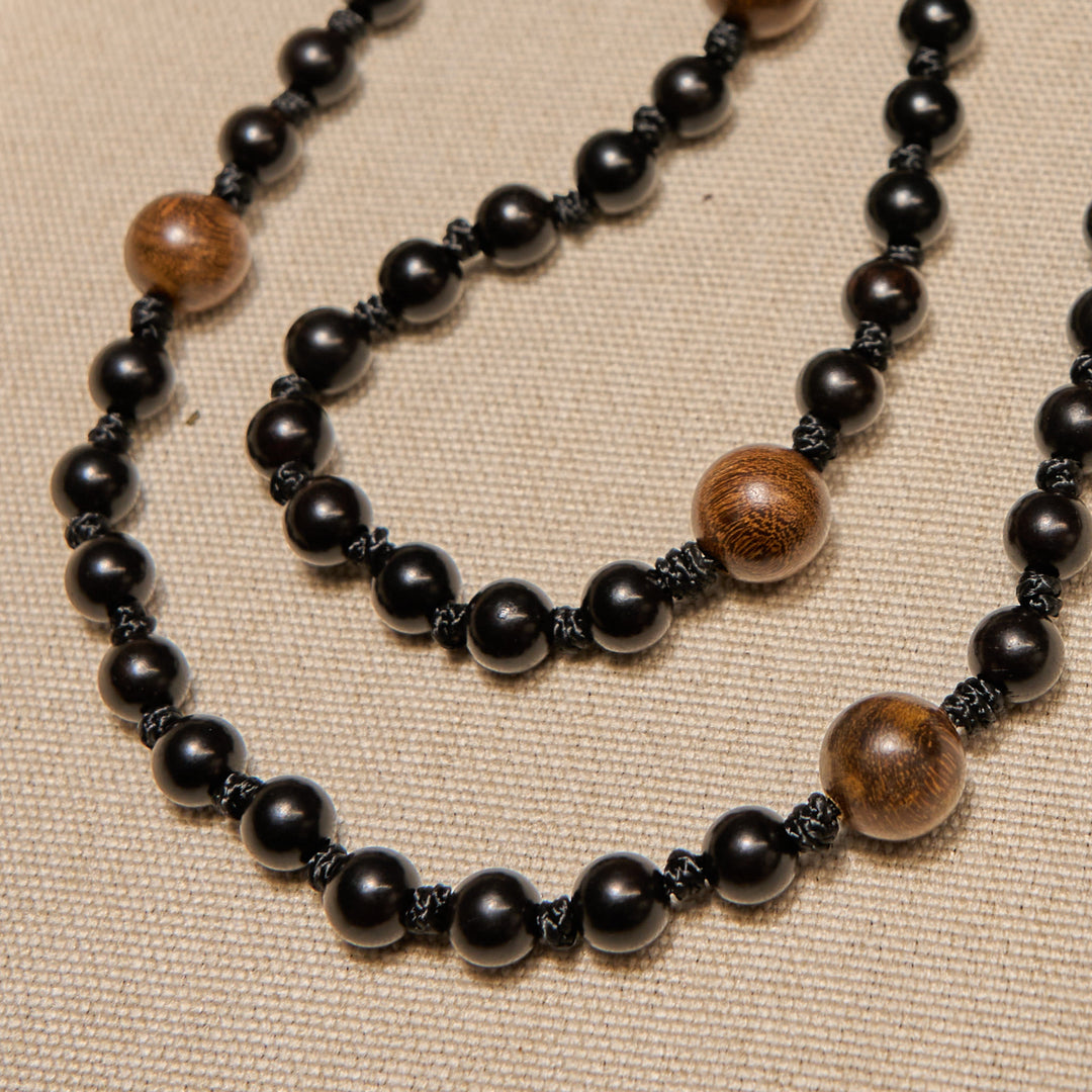 Christianartworkshop Médaille de Saint Benoît et crucifix de perles rondes en bois noir, chapelet de dévotion bénie - image 6