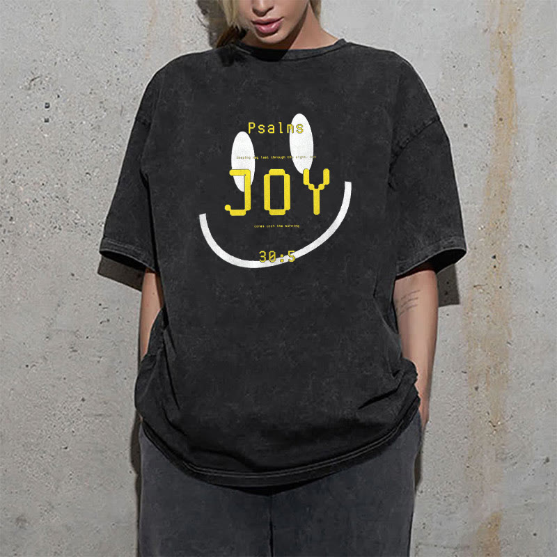 T-shirt unisexe délavé Christianartworkshop Joy Psaume 30:5 - image 1