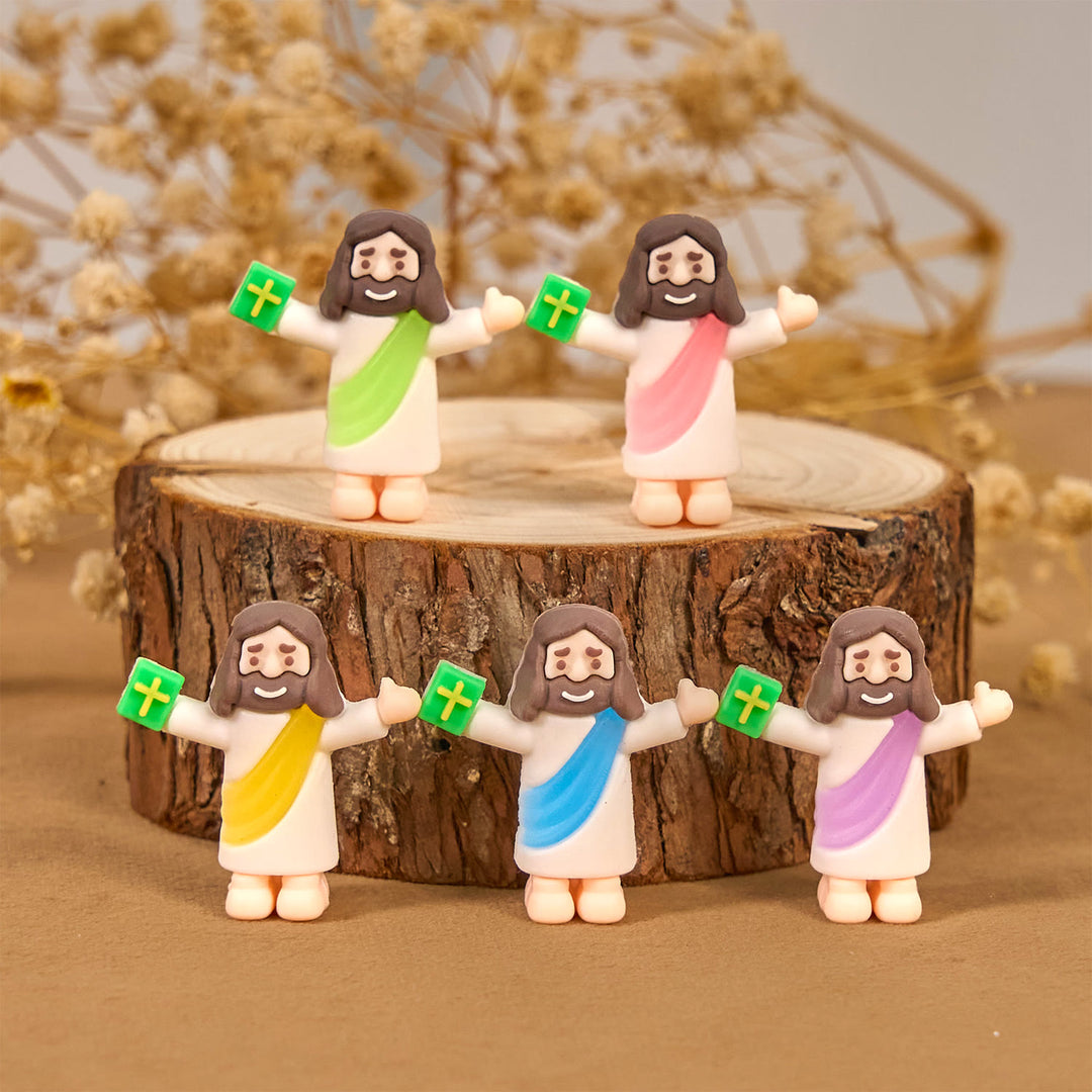 Christianartworkshop 5/10/20/30 figurines miniatures de Jésus, inspirées par la foi, tenant une Bible. - image 2
