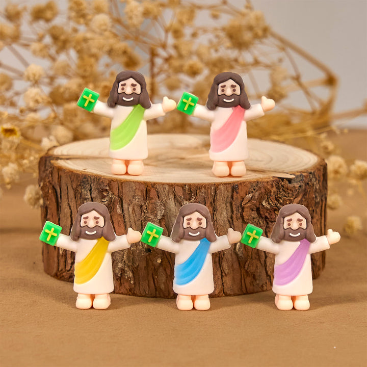 Christianartworkshop 5/10/20/30 figurines miniatures de Jésus, inspirées par la foi, tenant une Bible. - image 2