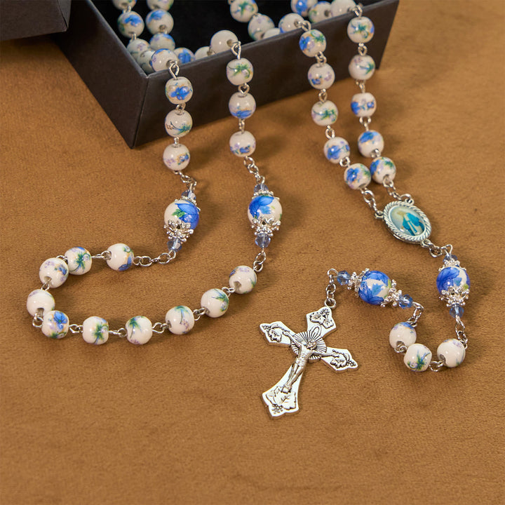 Christianartworkshop Chapelet artisanal en perles de muguet : Pierre de paix divine - image 6
