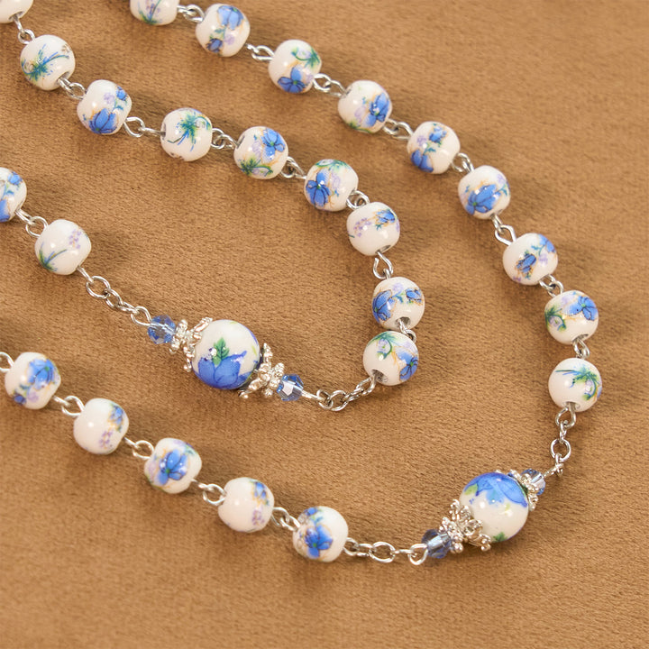 Christianartworkshop Chapelet artisanal en perles de muguet : Pierre de paix divine - image 8