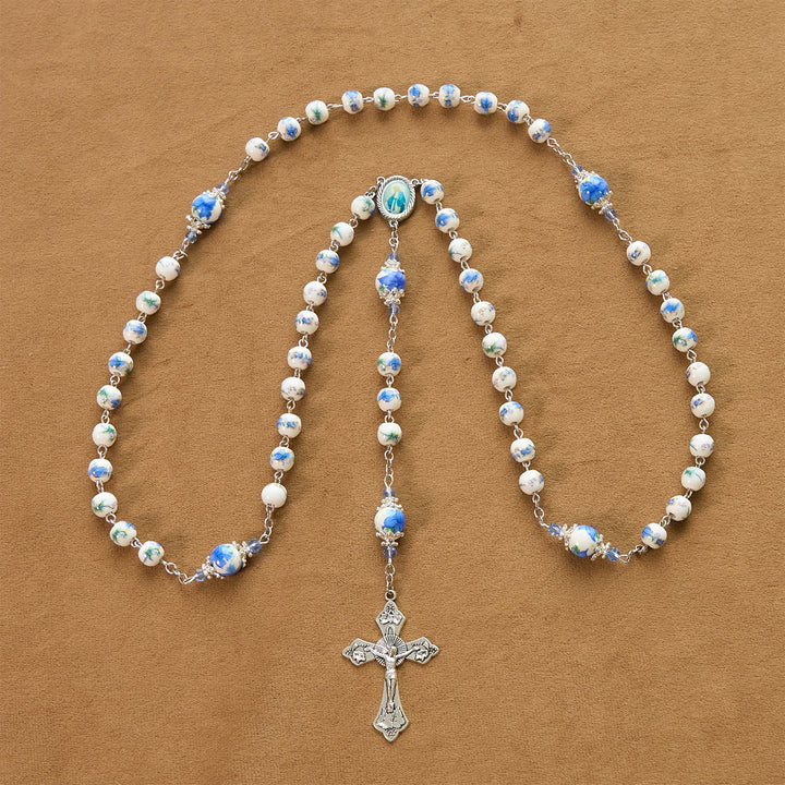 Christianartworkshop Chapelet artisanal en perles de muguet : Pierre de paix divine - image 3