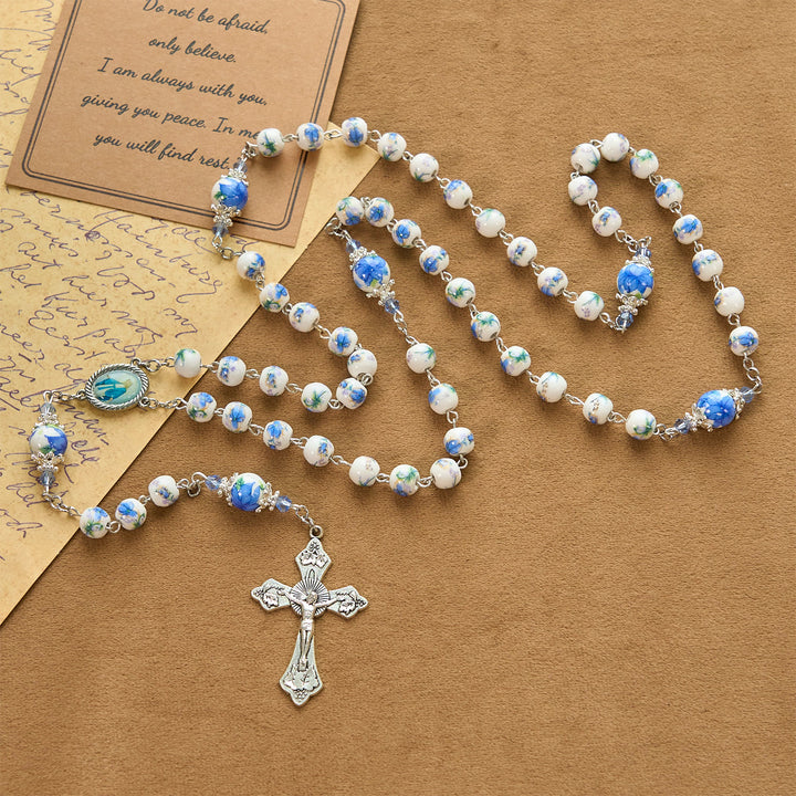 Christianartworkshop Chapelet artisanal en perles de muguet : Pierre de paix divine - image 9