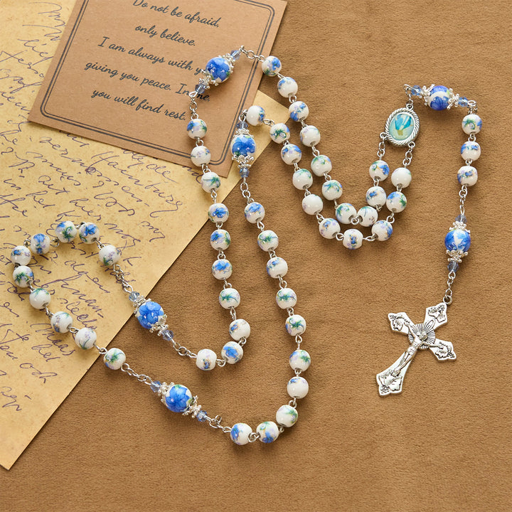 Christianartworkshop Chapelet artisanal en perles de muguet : Pierre de paix divine - image 5