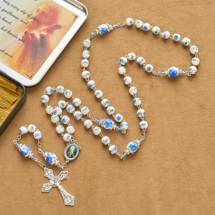 Christianartworkshop Chapelet artisanal en perles de muguet : Pierre de paix divine - image 11