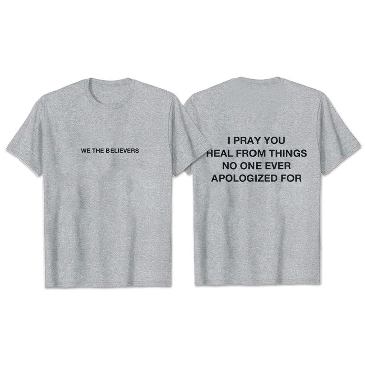 T-shirt Christianartworkshop « Je prie pour que tu guérisses de choses pour lesquelles personne ne s'est jamais excusé » - Gris - 2XL - image 11
