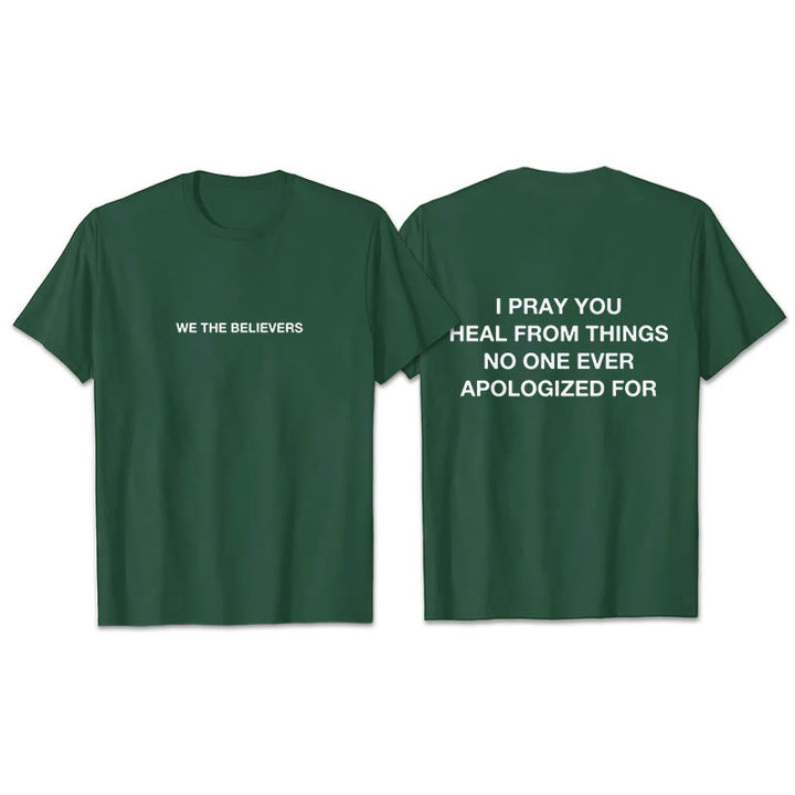 T-shirt Christianartworkshop « Je prie pour que tu guérisses de choses pour lesquelles personne ne s'est jamais excusé » - Vert foncé - 2XL - image 7