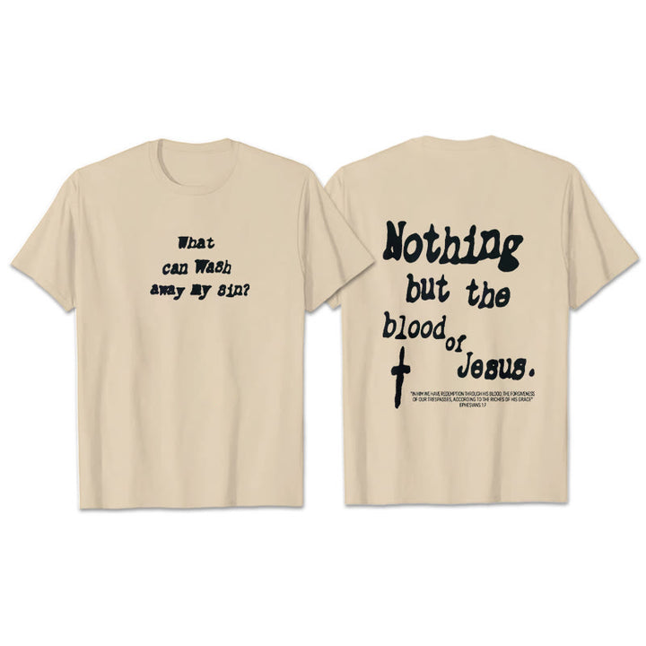 T-shirt en coton Christianartworkshop « Rien que le sang de Jésus » - Beige - 2XL - image 7