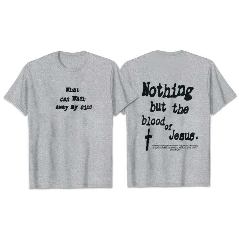 T-shirt en coton Christianartworkshop « Rien que le sang de Jésus » - Gris - 2XL - image 16