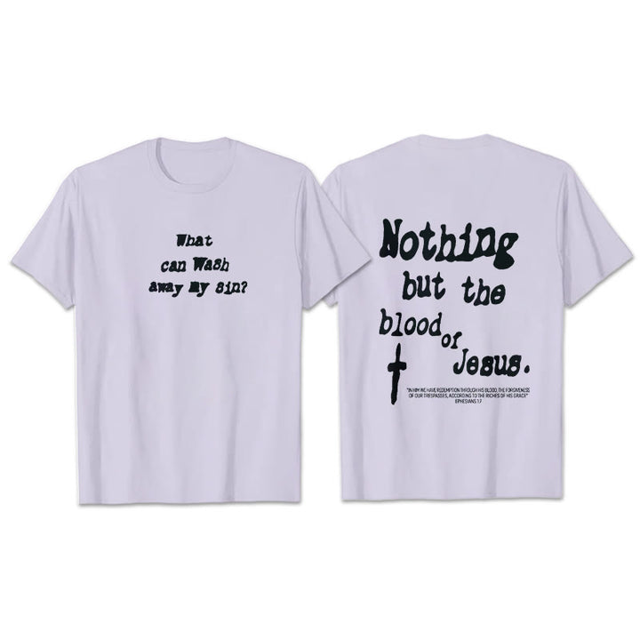 T-shirt en coton Christianartworkshop « Rien que le sang de Jésus » - Violet - 2XL - image 20