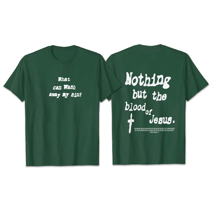 T-shirt en coton Christianartworkshop « Rien que le sang de Jésus » - Vert foncé - 2XL - image 21
