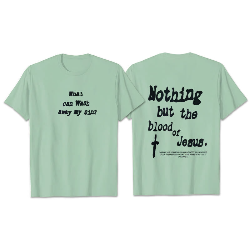 T-shirt en coton Christianartworkshop « Rien que le sang de Jésus » - Vert - 2XL - image 19