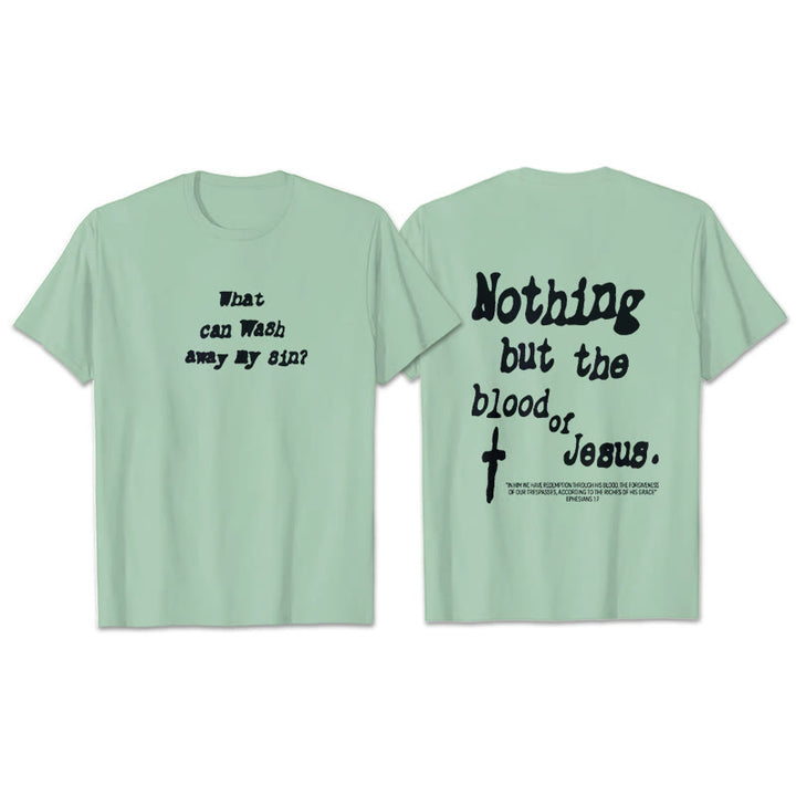 T-shirt en coton Christianartworkshop « Rien que le sang de Jésus » - Vert - 2XL - image 19
