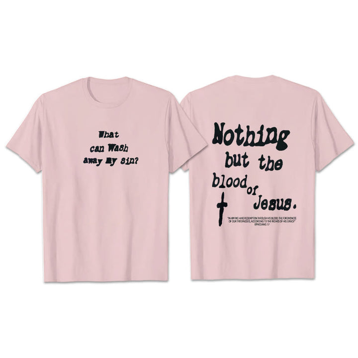 T-shirt en coton Christianartworkshop « Rien que le sang de Jésus » - Rose - 2XL - image 10
