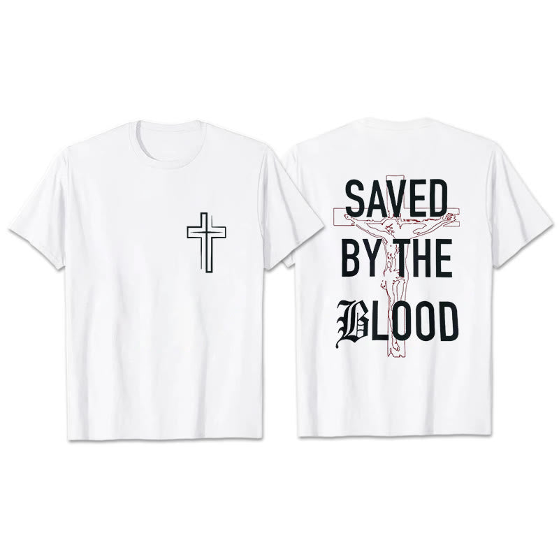 T-shirt en coton Christianartworkshop « Sauvé par le Seigneur » - Blanc - 2XL - image 0