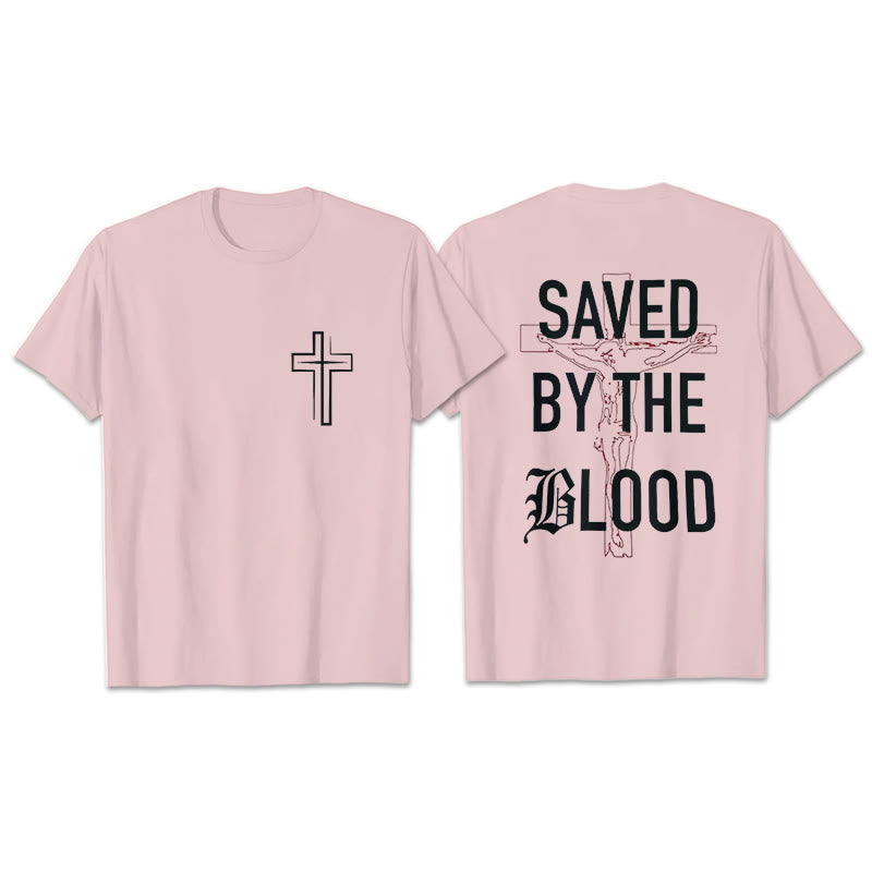 T-shirt en coton Christianartworkshop « Sauvé par le Seigneur » - Rose - 2XL - image 15