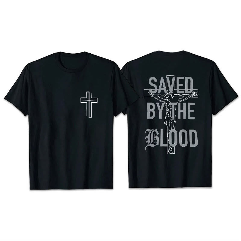 T-shirt en coton Christianartworkshop « Sauvé par le Seigneur » - Noir - 2XL - image 8