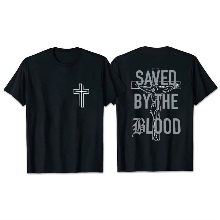 T-shirt en coton Christianartworkshop « Sauvé par le Seigneur » - Noir - 2XL - image 8
