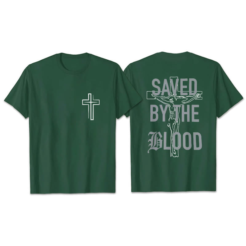 T-shirt en coton Christianartworkshop « Sauvé par le Seigneur » - Vert foncé - 2XL - image 26