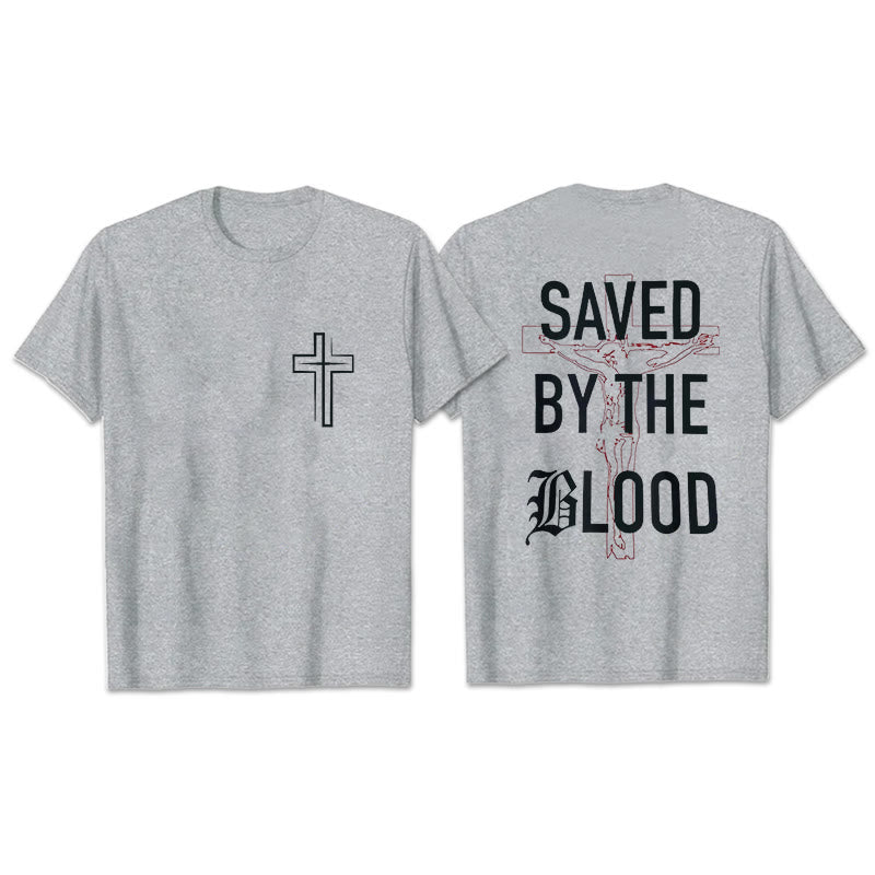 T-shirt en coton Christianartworkshop « Sauvé par le Seigneur » - Gris clair - 2XL - image 21