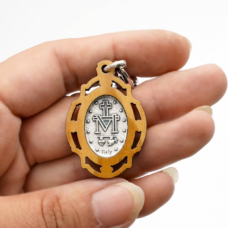 Christianartworkshop Médaille miraculeuse émaillée double face et porte-clés Vierge Marie : symbole éclatant d’espoir et de restauration - image 6