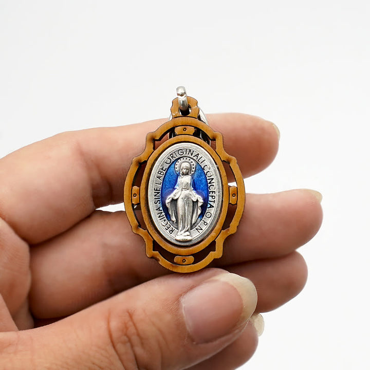 Christianartworkshop Médaille miraculeuse émaillée double face et porte-clés Vierge Marie : symbole éclatant d’espoir et de restauration - image 5
