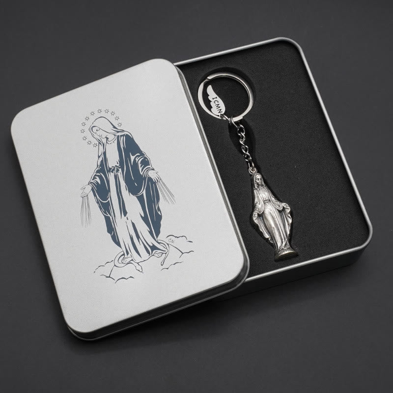 Christianartworkshop Porte-clés coulissant à l'effigie de la Vierge Marie et de la médaille miraculeuse : souvenir de la dévotion à Marie - image 4
