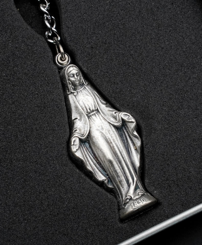 Christianartworkshop Porte-clés coulissant à l'effigie de la Vierge Marie et de la médaille miraculeuse : souvenir de la dévotion à Marie - image 2