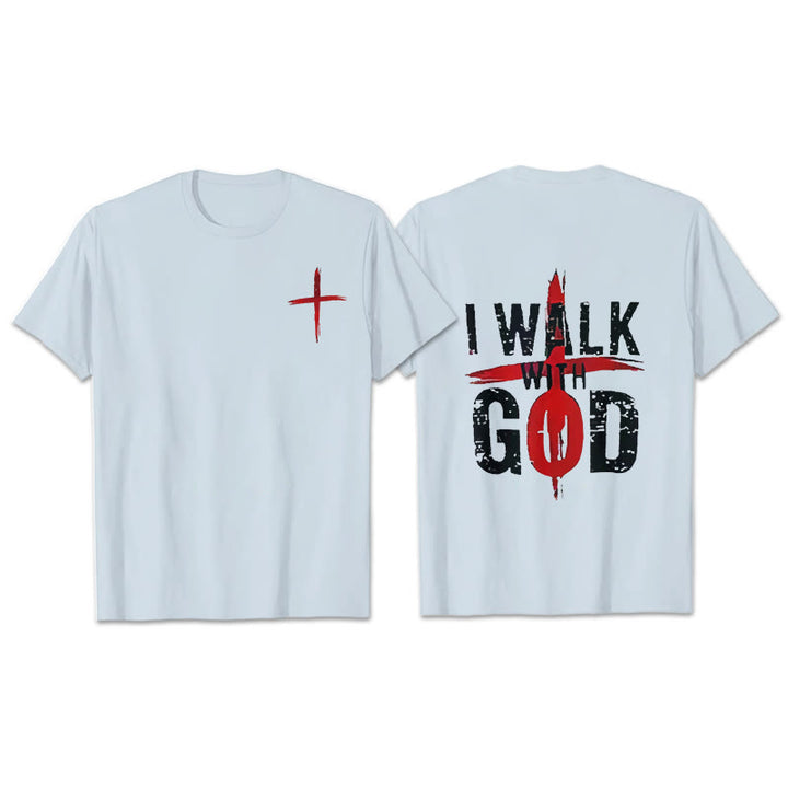 T-shirt Christianartworkshop « Je marcherai avec Dieu » - Bleu - 2XL - image 9