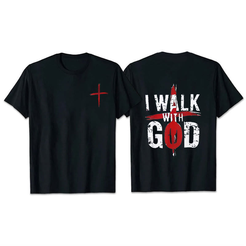 T-shirt Christianartworkshop « Je marcherai avec Dieu » - Noir - 2XL - image 3