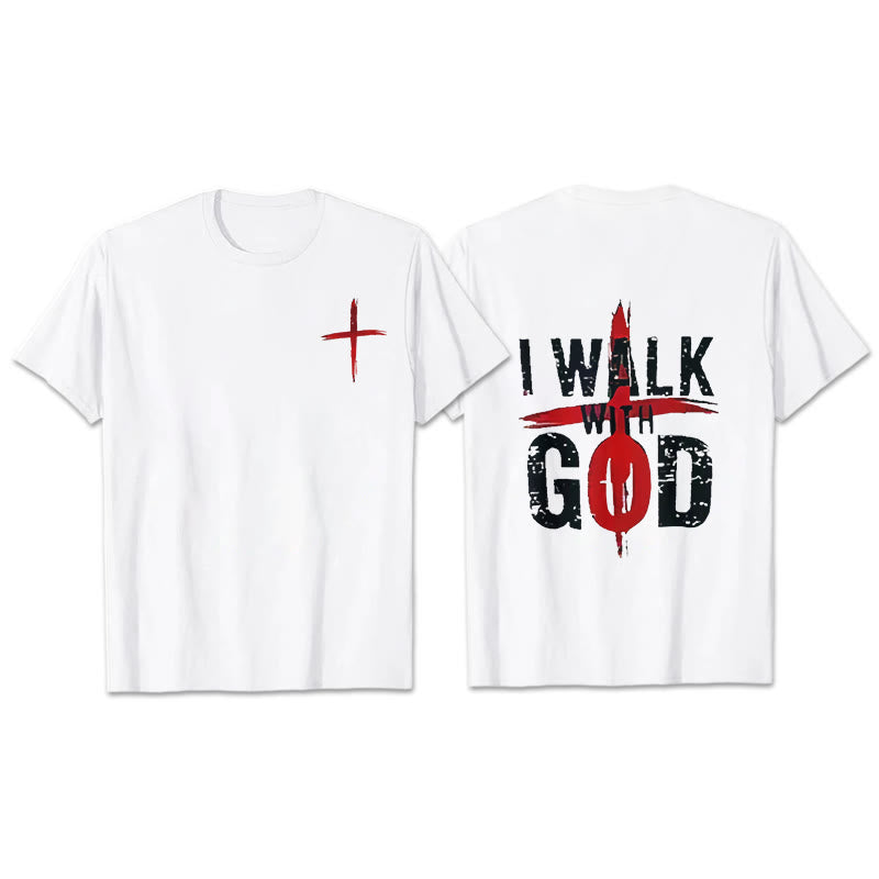 T-shirt Christianartworkshop « Je marcherai avec Dieu » - Blanc - 2XL - image 0