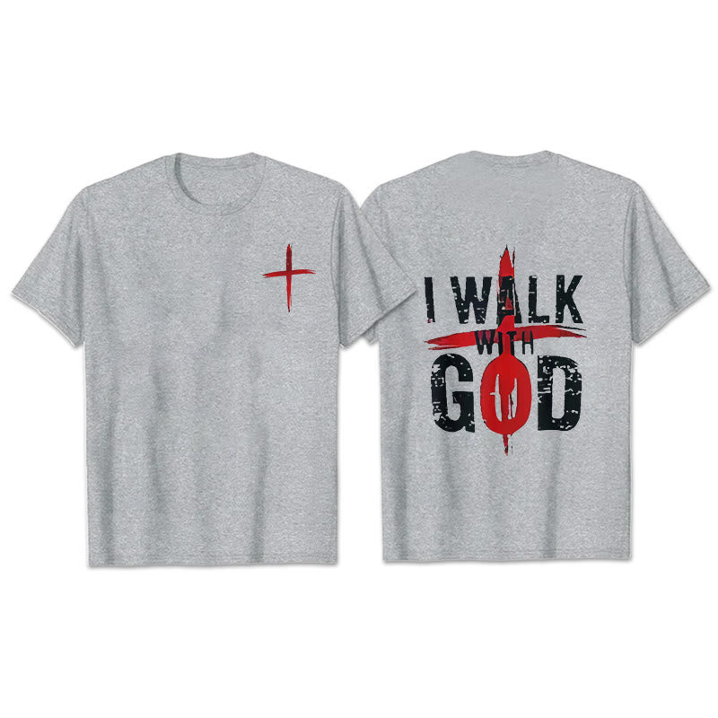 T-shirt Christianartworkshop « Je marcherai avec Dieu » - Gris - 2XL - image 24