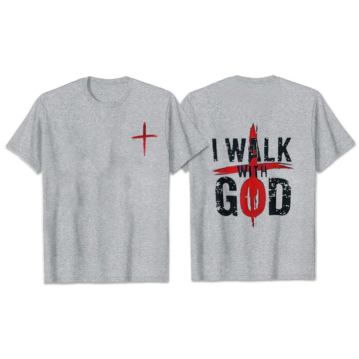 T-shirt Christianartworkshop « Je marcherai avec Dieu » - Gris - 2XL - image 24