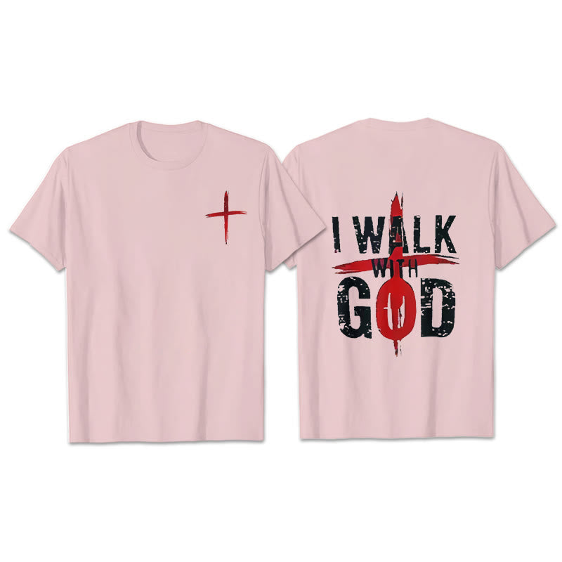 T-shirt Christianartworkshop « Je marcherai avec Dieu » - Rose - 2XL - image 12