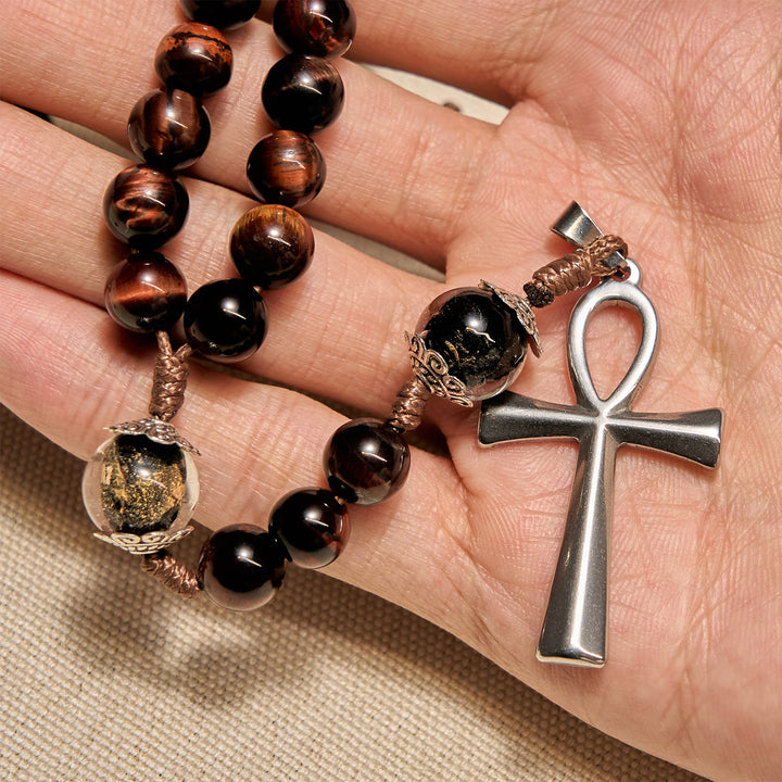 Christianartworkshop FOI PRIÈRE : Chapelet et collier 2 en 1 en perles de bois faites à la main avec carte cadeau - image 8