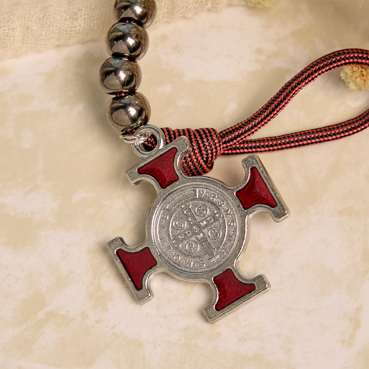 Christianartworkshop Chapelet de poche portable en paracorde avec crucifix et saint Benoît : La foi pour chaque lieu - image 7