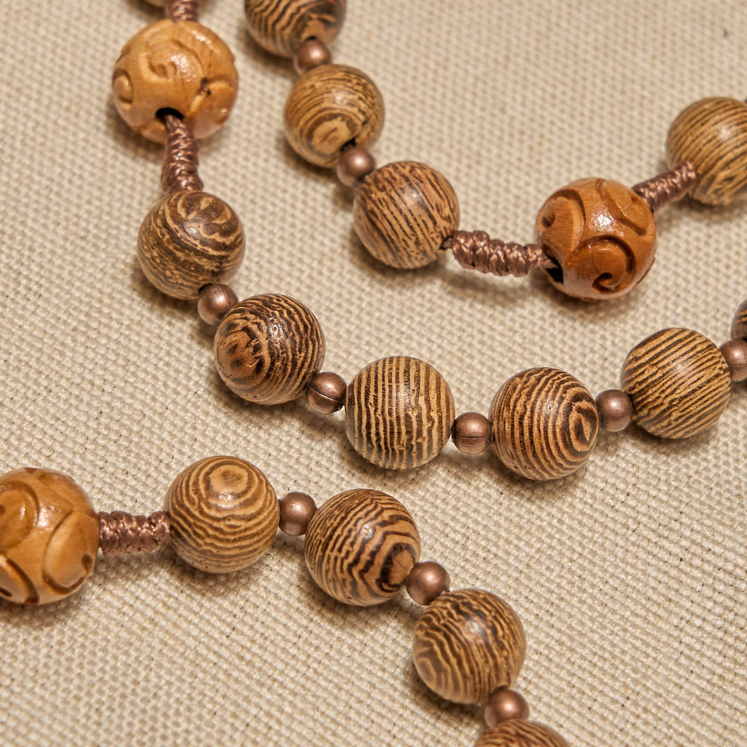 Christianartworkshop FOI PRIÉE : Chapelet divin en bois d'olivier avec médaille de saint Benoît et crucifix - image 8